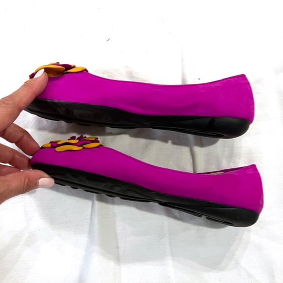 Paul Mayer Fuchsia/Orange Suede Flats - Picture 2 of 4